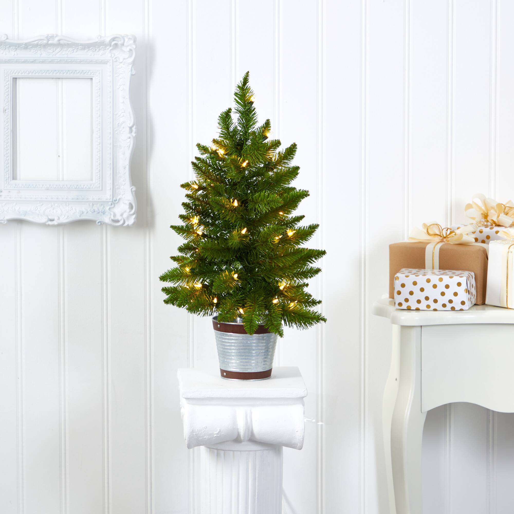 2ft. Pre-Lit Providence Pine Artificial Christmas Tree, Warm White Lights